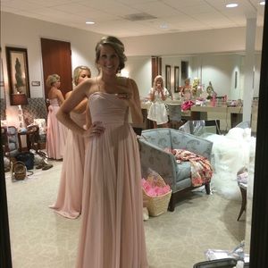 Angelina Faccenda Bridesmaids blush dress